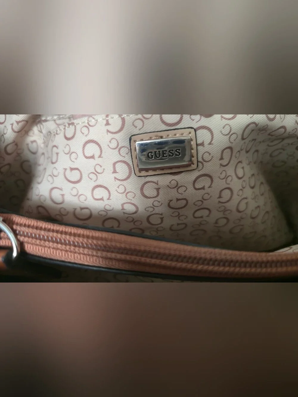 GUESS Women's Woven-Texture Tote in Cognac
